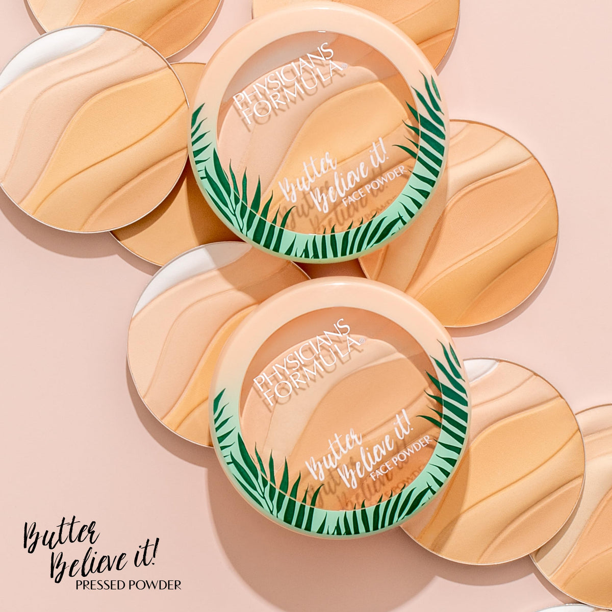Physicians Formula texture close-up highlighting smooth buttery powder and blendability