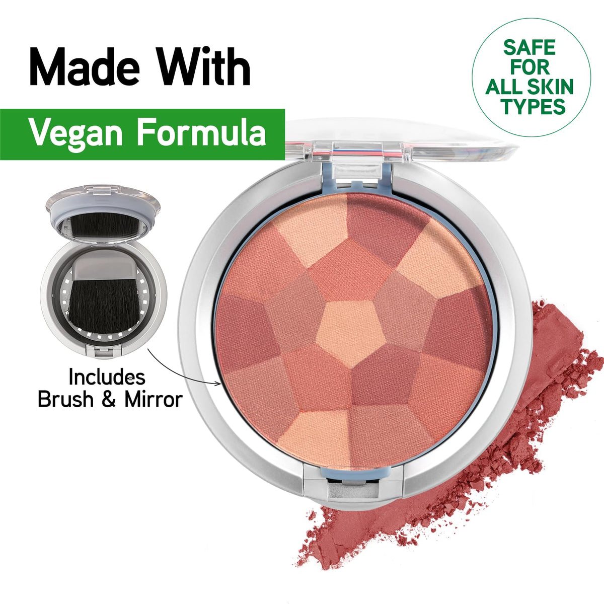 Physicians Formula applied on cheek demonstrating natural-looking flushed radiance