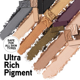 Physicians Formula pan swatches closeup highlighting rich pigment and blendable payoff