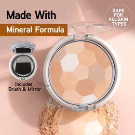 Physicians Formula brush picking up powder demonstrating easy blending benefit