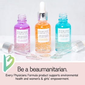 Physicians Formula flatlay with bottle and moisturizer showing customizable routine pairing