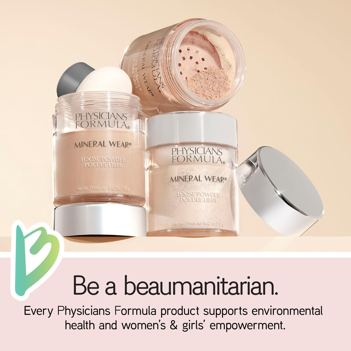 Physicians Formula jar in hand to show scale and travel-friendly size