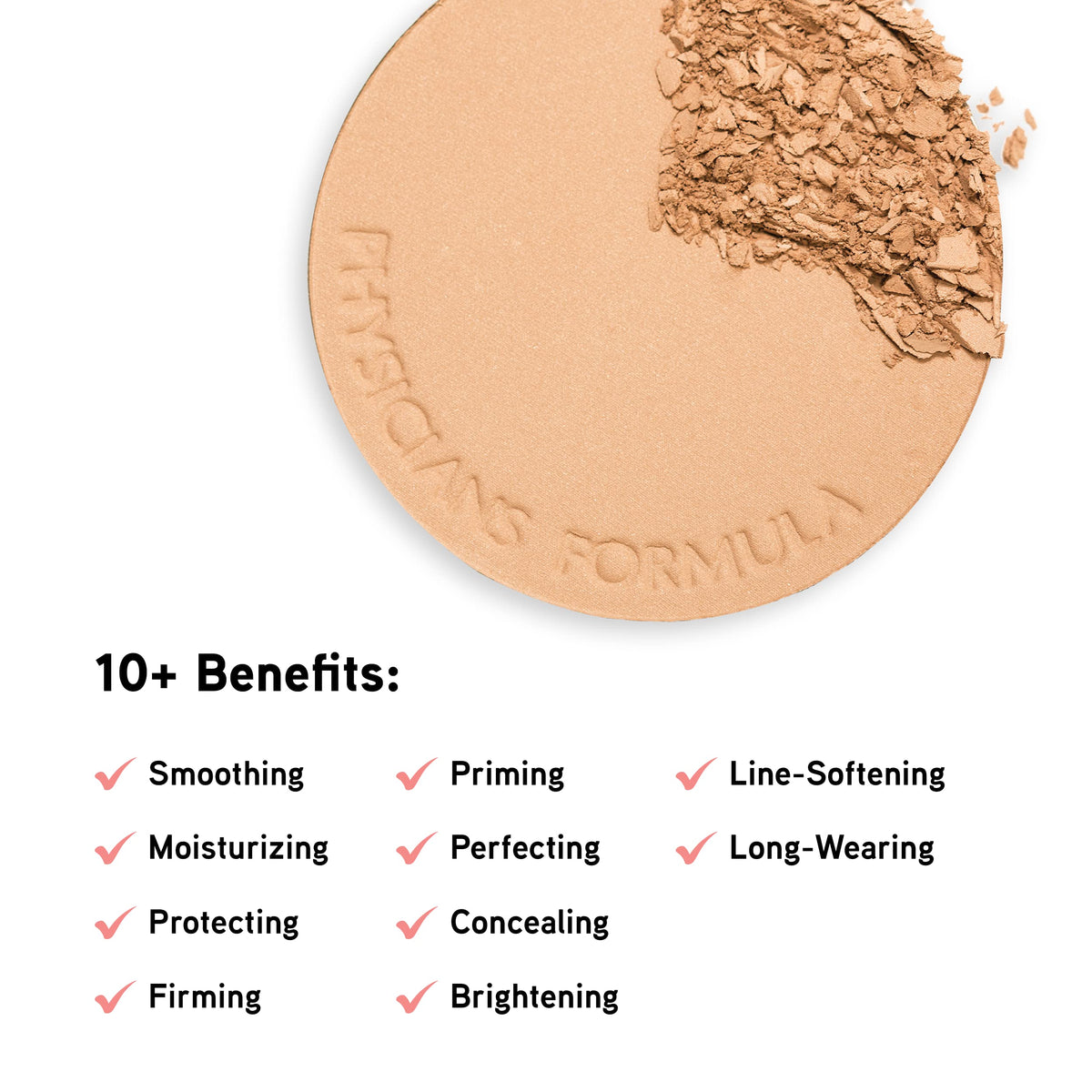 Physicians Formula open pan close-up showing fine texture for smooth coverage