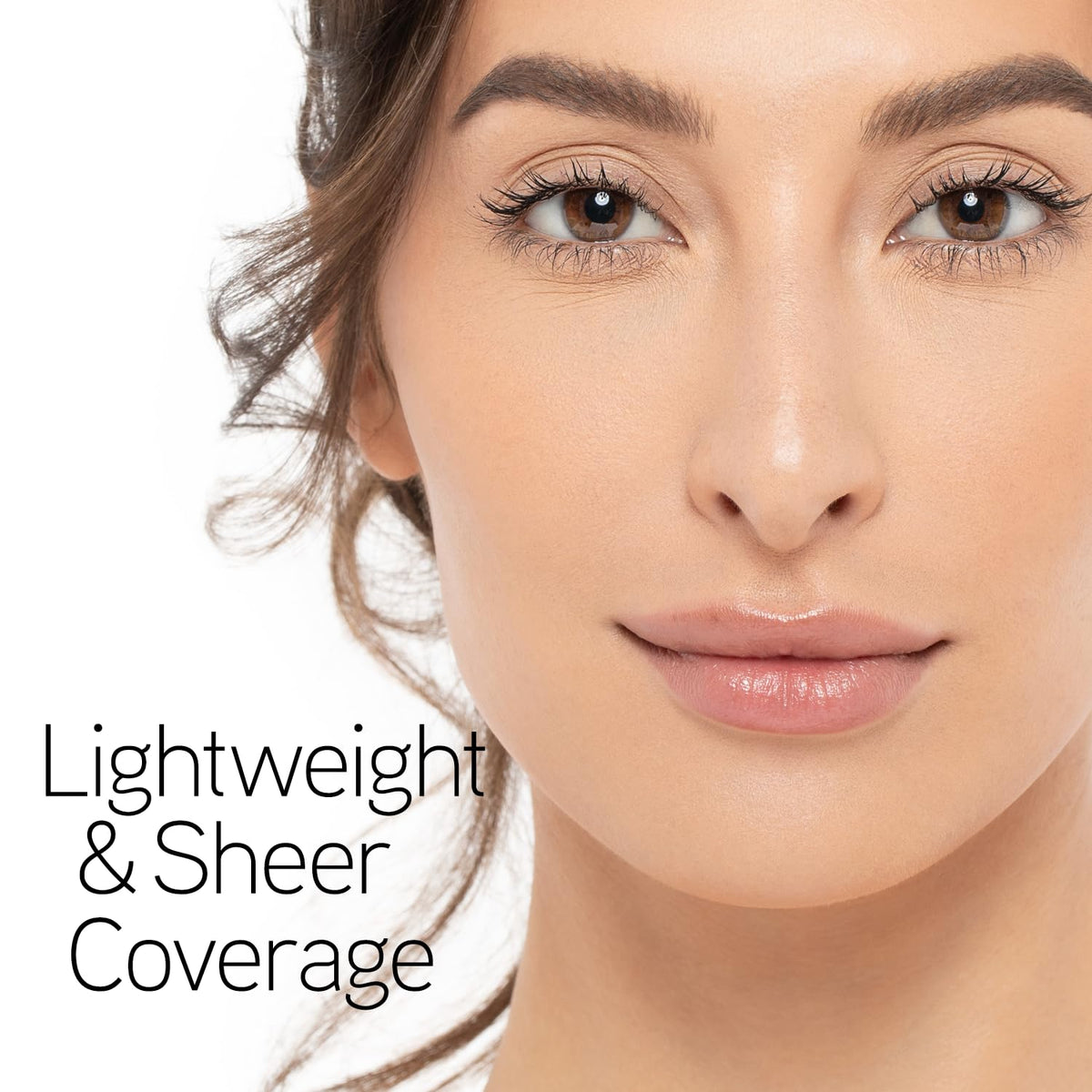 Physicians Formula texture swiped with brush showing fine-milled powder and diffused coverage