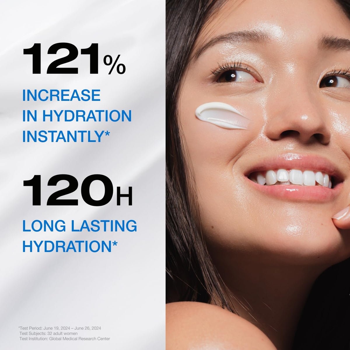 PHYSIOGEL cream application on hand demonstrating quick absorption and softness