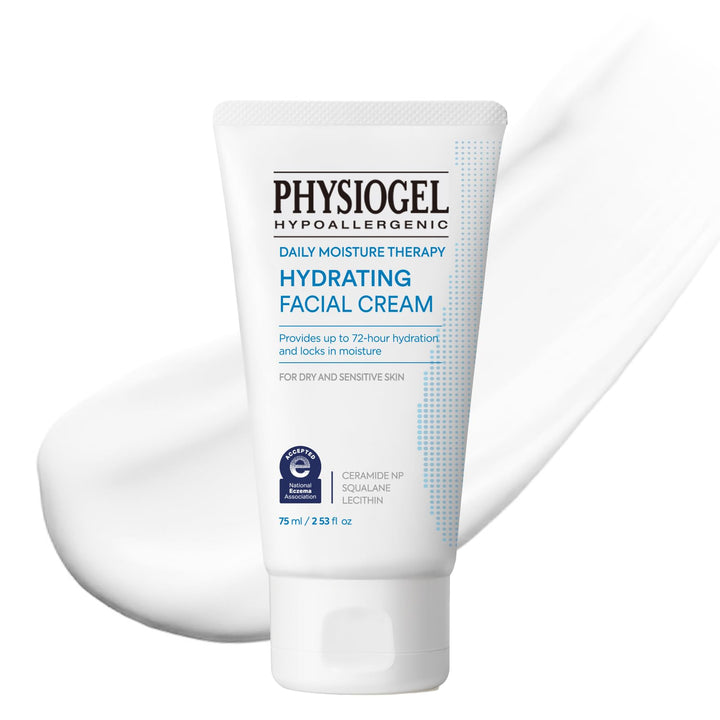 PHYSIOGEL front packaging highlighting hydrating cream benefits