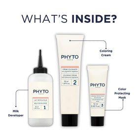 PHYTO hair being colored in-salon-style to demonstrate even grey coverage