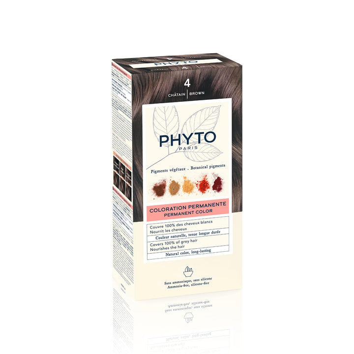 PHYTO front packaging showing 4.77 intense chestnut brown and benefits