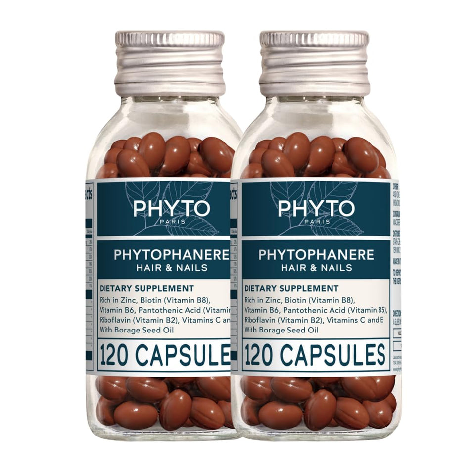 PHYTO Phytophanère front bottle view showing 240-capsule supply and benefits