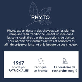 PHYTO volume displayed on bathroom shelf implying daily styling routine