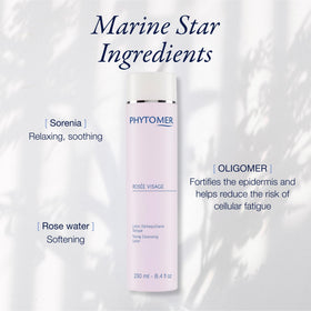 Phytomer lotion on cotton pad demonstrating gentle makeup removal benefit