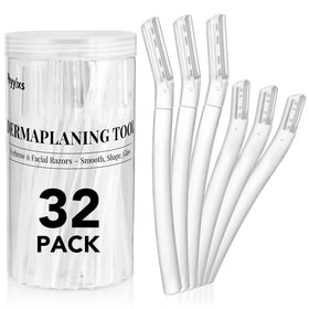 Phyyixs clear jar of razors neatly stored, keeps tools organized
