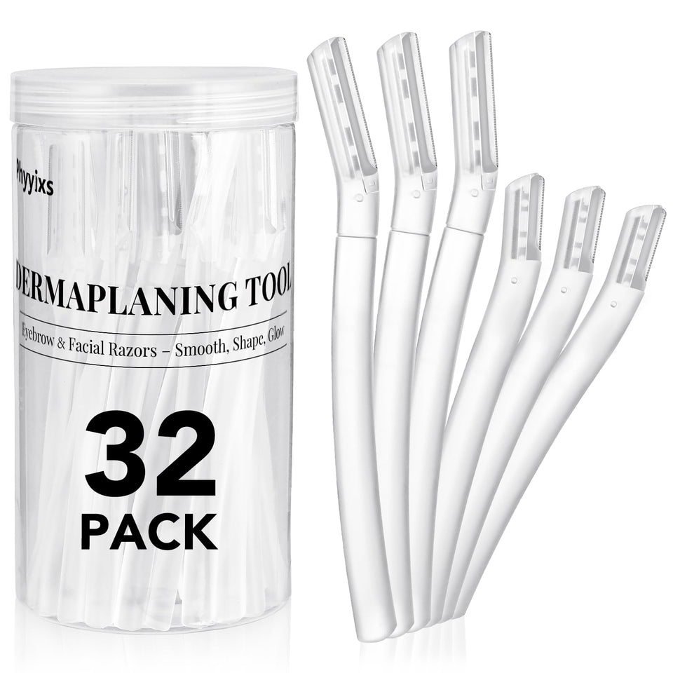 Phyyixs clear jar of razors neatly stored, keeps tools organized