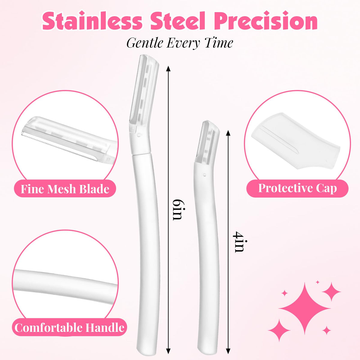Phyyixs long dermaplane razor close-up showing blade precision