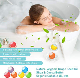 PickMora bath bomb fizzing in tub creating fragrant, colorful soak