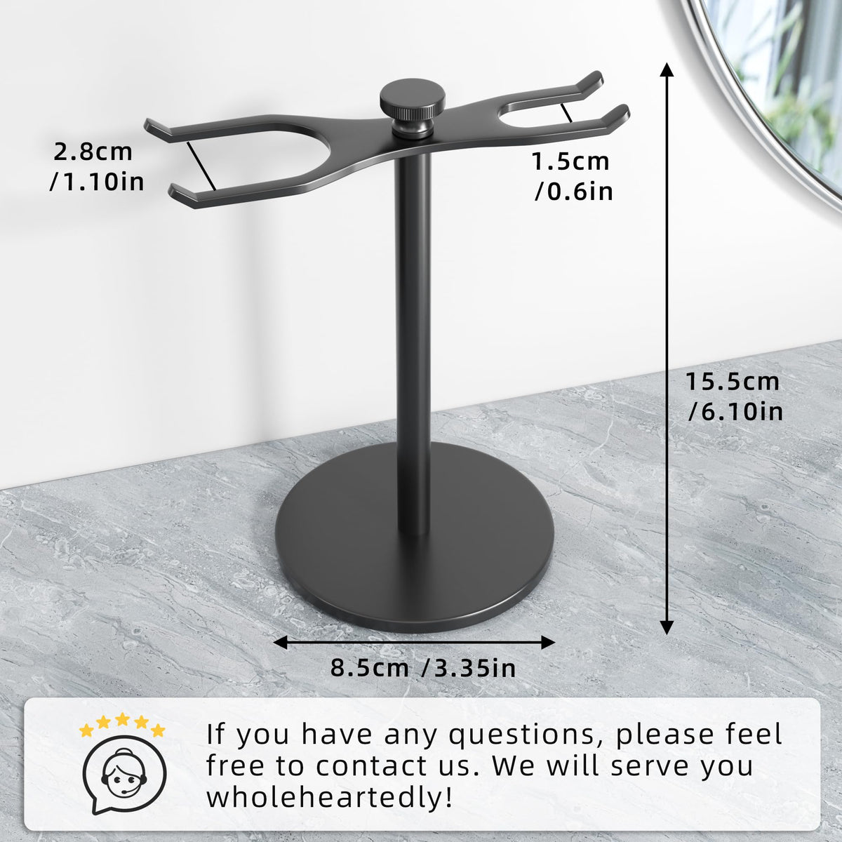 pickpiff razor placed in holder demonstrating secure upright storage