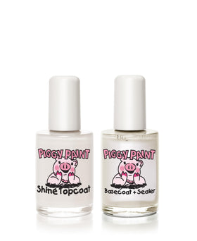 Piggy Paint basecoat bottle close-up highlights smooth application benefit