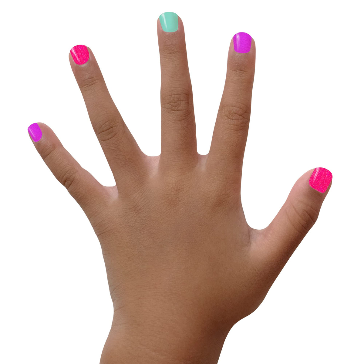 Piggy Paint brush applying polish on a child’s nail for smooth coverage