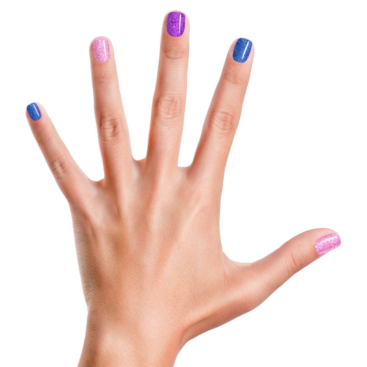 Piggy Paint brush loaded with glitter polish, showing easy smooth application