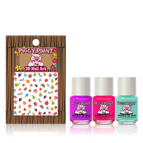 Piggy Paint three polish bottles displayed for easy color selection