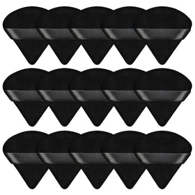 Pimoys front packaging showing 15 black velour puffs, neat storage benefit