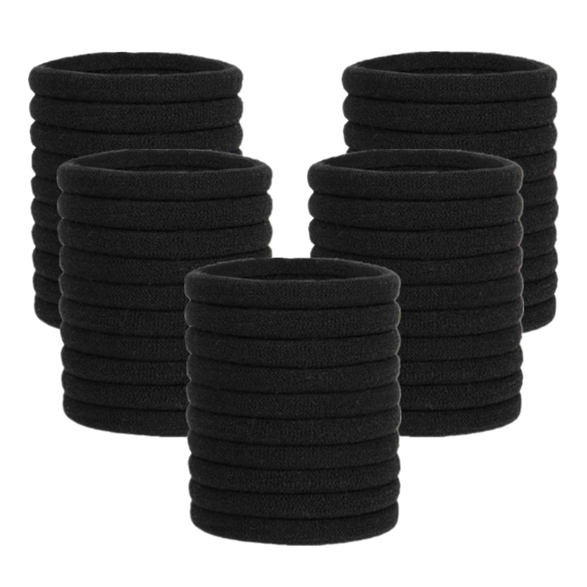 Pimoys front packaging showing 100 black hair ties and bulk value