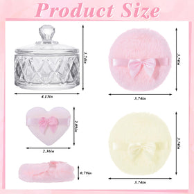 Pimoys large puff and open container illustrating soft application and refill convenience
