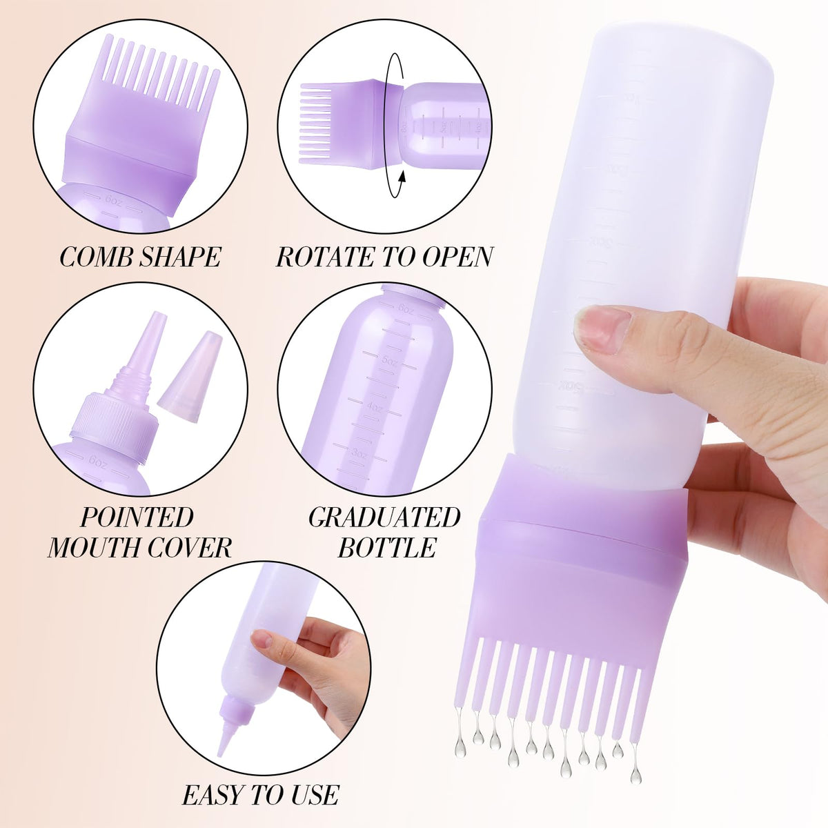 Pimoys massage comb held in hand demonstrating ease of product distribution to scalp