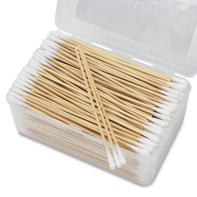 PINGMIC front packaging showing 500 cotton swabs and case for organized storage