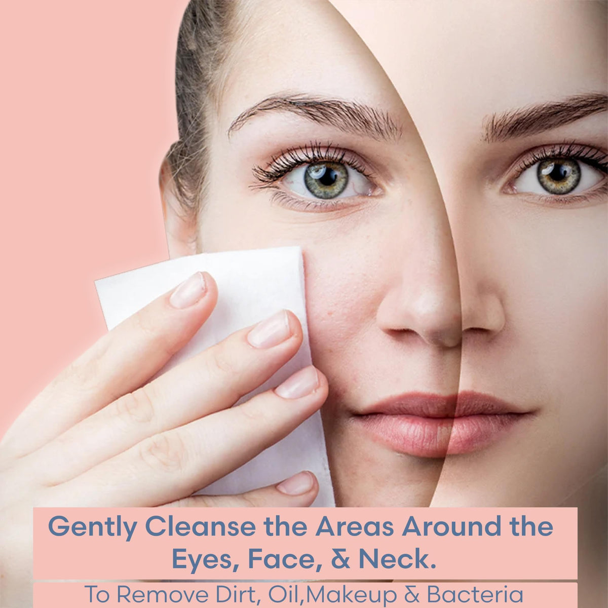 Pink Sky wipe removing eye makeup demonstrating effective mascara removal benefit