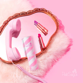 Pink Sugar packaging box with pink-and-white graphics offering attractive gift-ready presentation