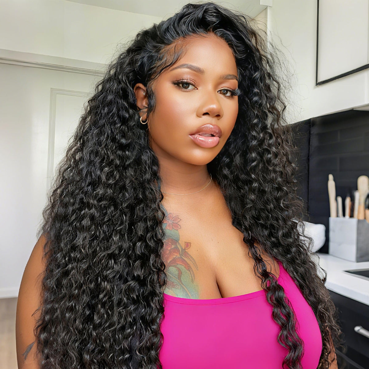 Pinketer front full view showing deep waves and natural shine for instant style