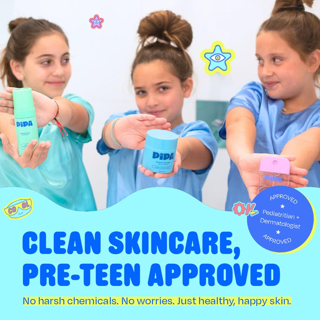 Pipa tween using products in bathroom lifestyle image encouraging habit-building