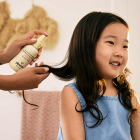 Pipette before-and-after child hair demonstrating smoother, easier combing and reduced knots