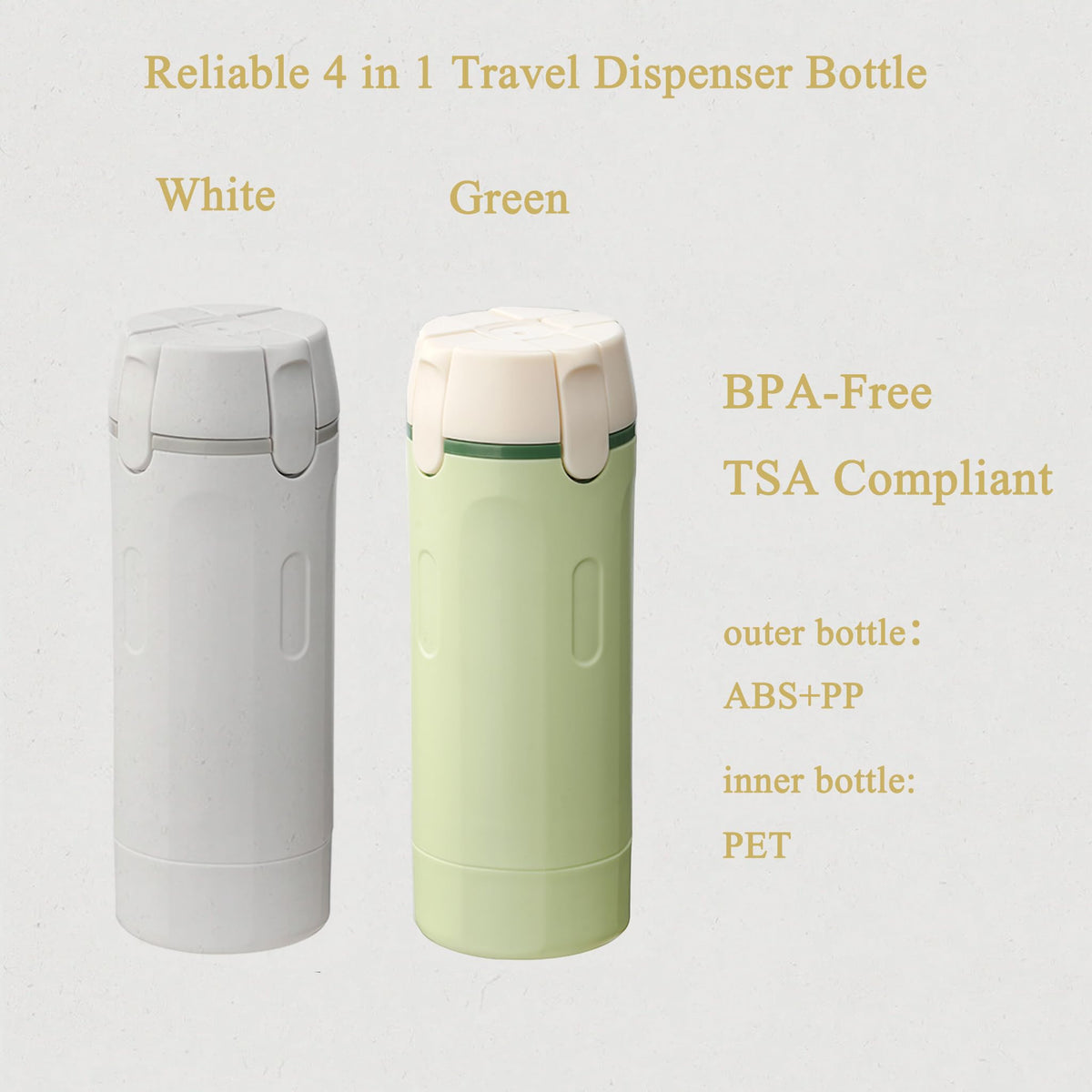 PIQOLA transparent inner bottles visible for easy level monitoring and planning
