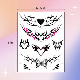 Pixel Hearts metallic accent detail highlighting shimmer that mimics real ink