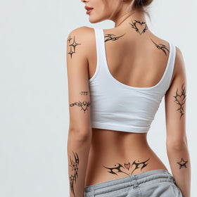 Pixel Hearts wrist tattoo detail illustrating lifelike look and wear