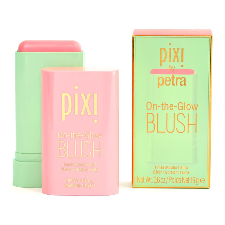 Pixi blush stick front packaging showing Fleur shade and benefits