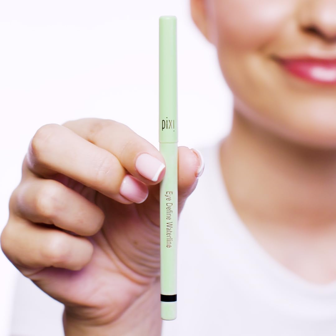 Pixi pigment stroke on skin showing rich black payoff and smooth application