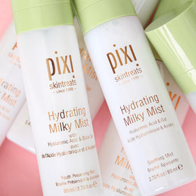 Pixi Milky Mist chilled bottle on icy surface conveying cooling comfort and instant relief