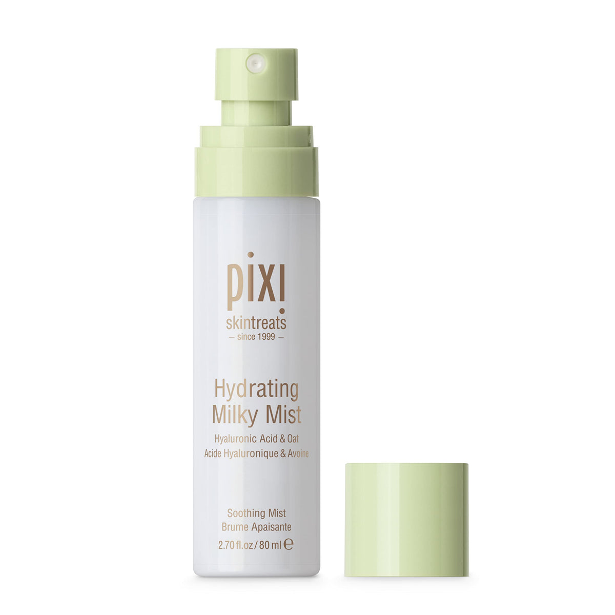 Pixi Milky Mist styled on bathroom shelf in lifestyle scene suggesting everyday routine convenience