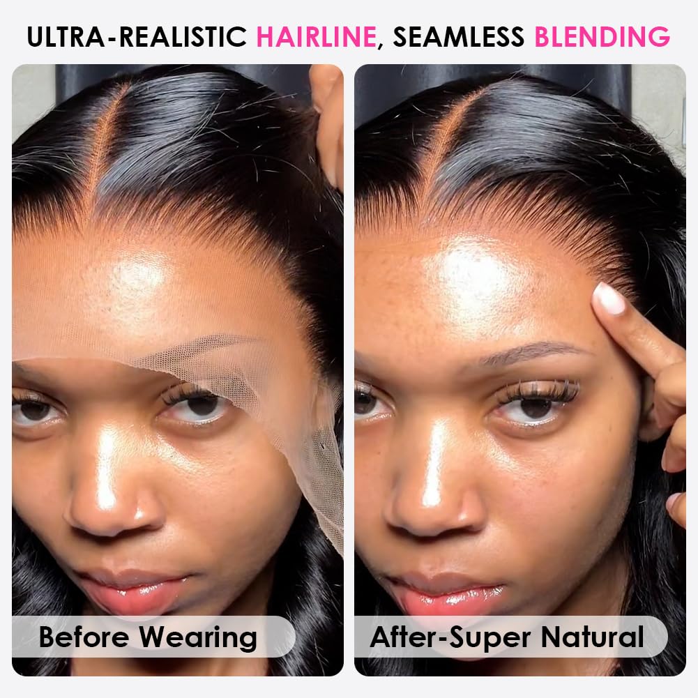 Pizazz pre-plucked hairline closeup showing baby hairs for realistic edges