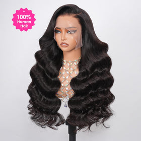 Pizazz close-up of 13x6 HD transparent Swiss lace blending for realistic scalp