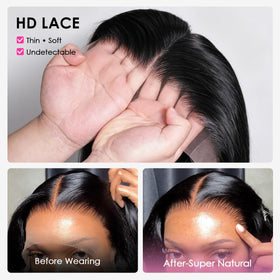 Pizazz pre-plucked hairline with baby hairs creating a natural transition