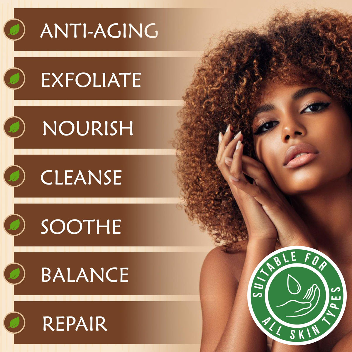 Plant Guru natural ingredient display with shea, coconut, and plantain for purity