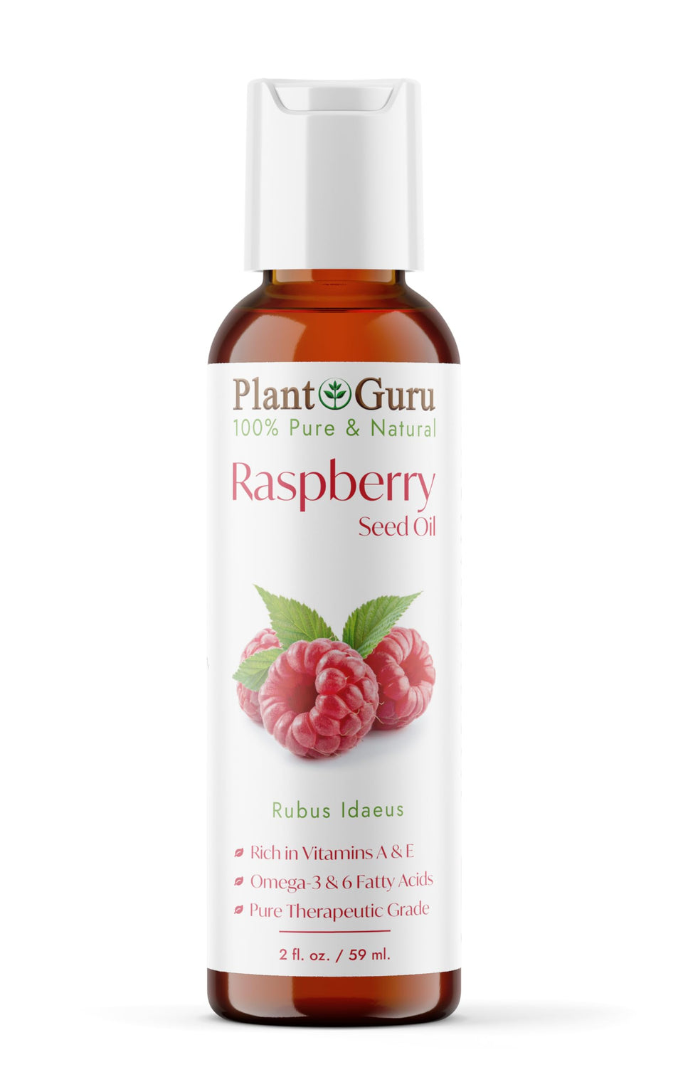 Plant Guru front bottle shot showing clear 2 fl. oz. packaging and natural benefit