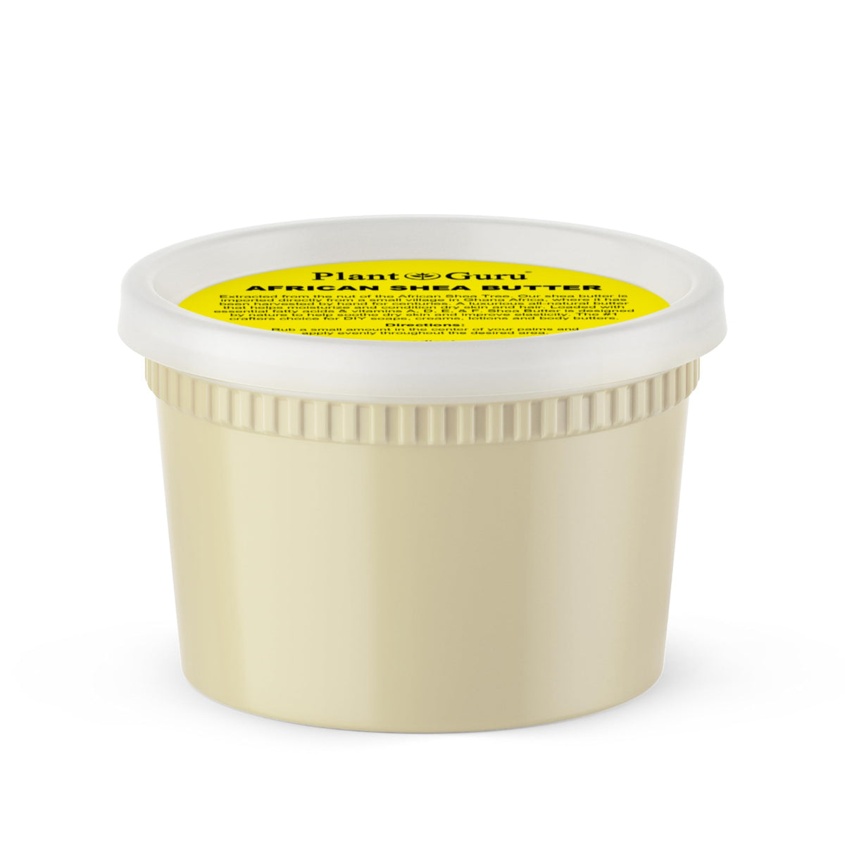 Plant Guru jar front view showing pure shea butter for rich moisturization