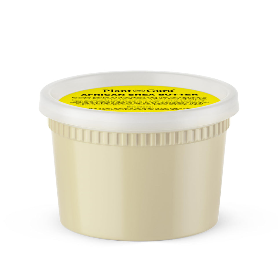 Plant Guru jar front view showing pure shea butter for rich moisturization