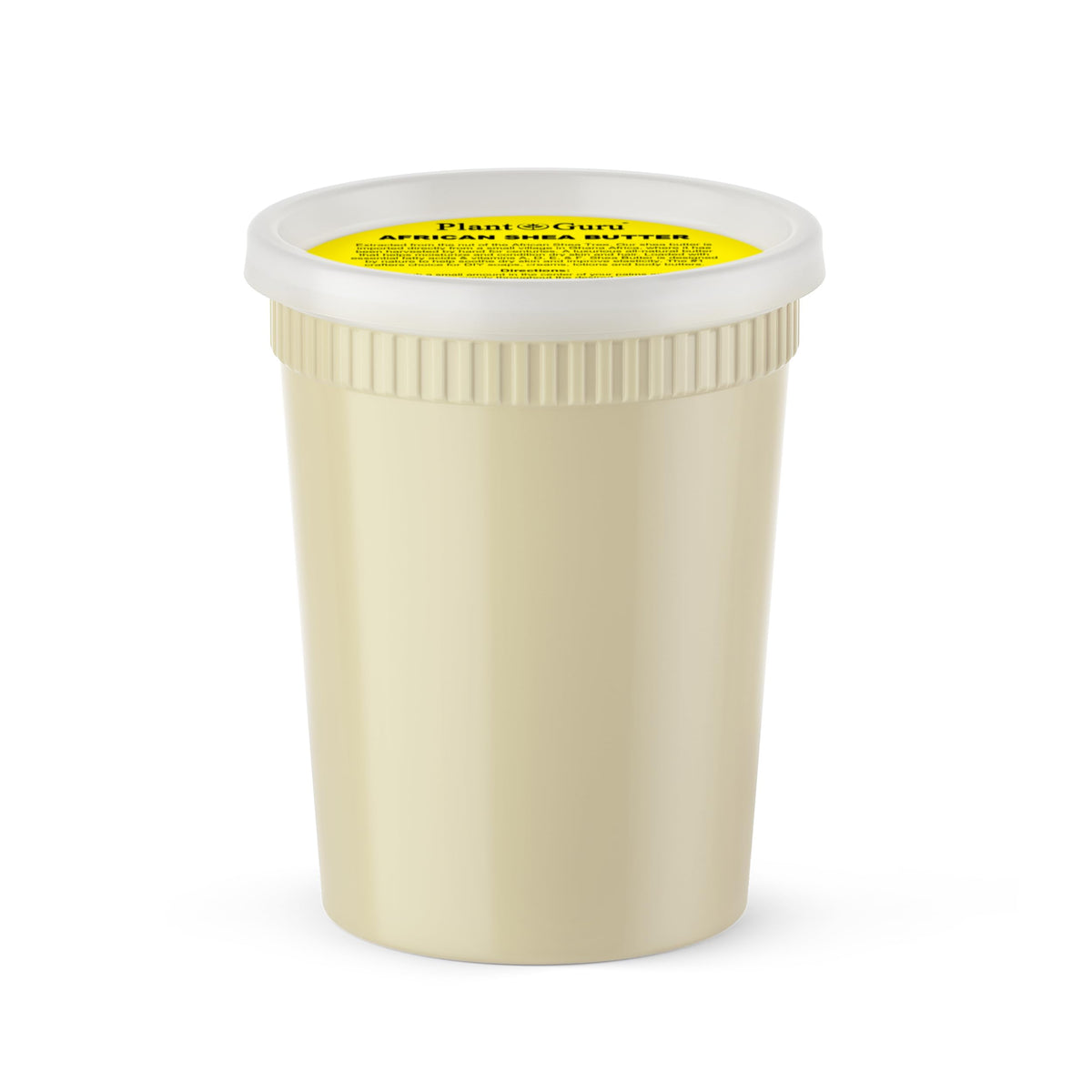 Plant Guru jar front view showing packaging and pure shea butter benefits
