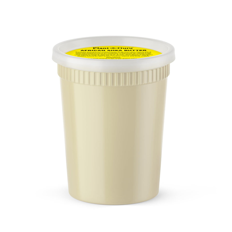 Plant Guru jar front view showing packaging and pure shea butter benefits